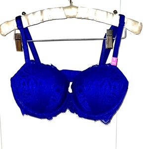 Elegant Blue Lace Bra